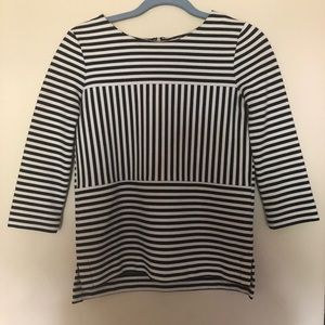 Madewell Navy and Blue Striped Shirt